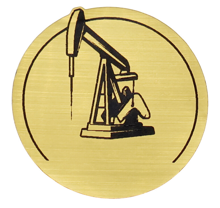 Шильд-наклейка нефть, золото
