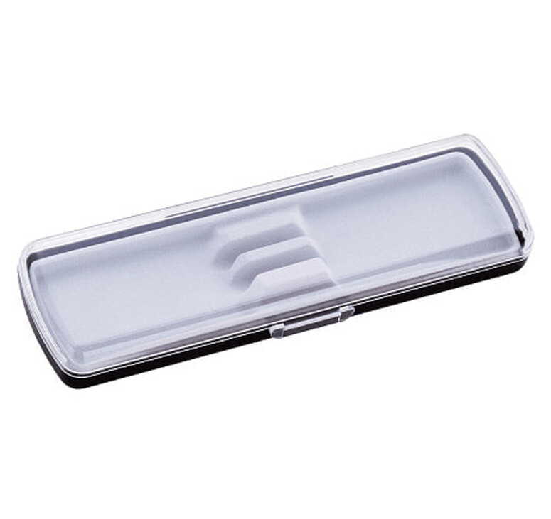 Футляр для ручки Pencase Smart Duo, пластик, для двух ручек, прозрачный/черный