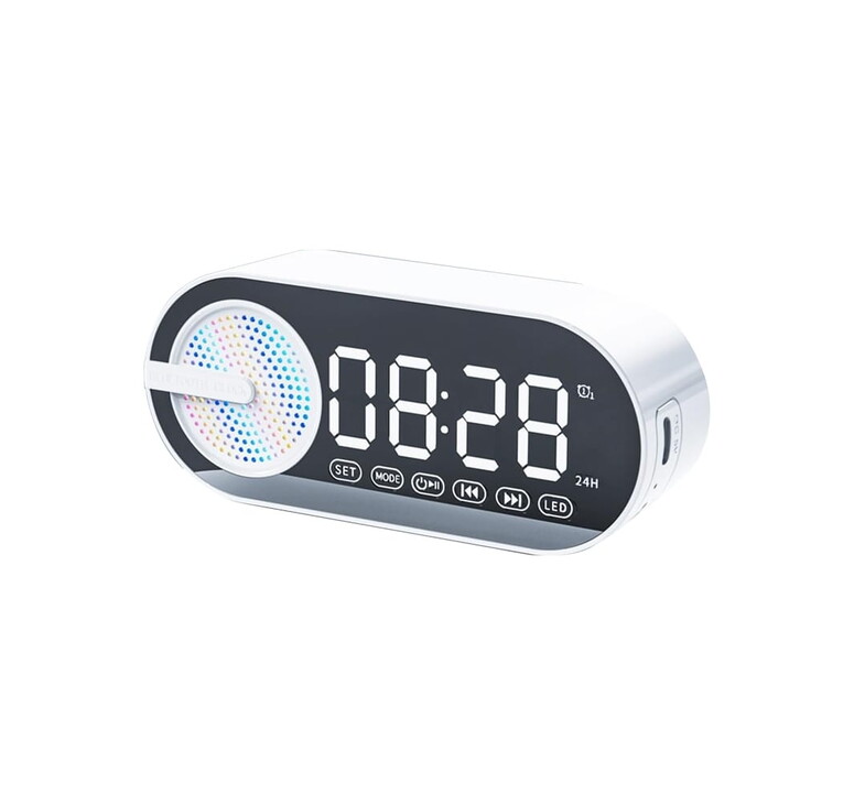 Колонка беспроводная MyTone Sound Clock c часами, белая
