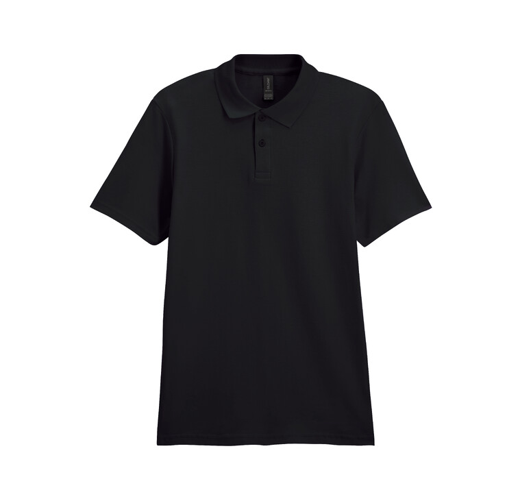 Футболка поло SOFTSTYLE ADULT DOUBLE PIQUE, ЧЕРНЫЙ 4XL