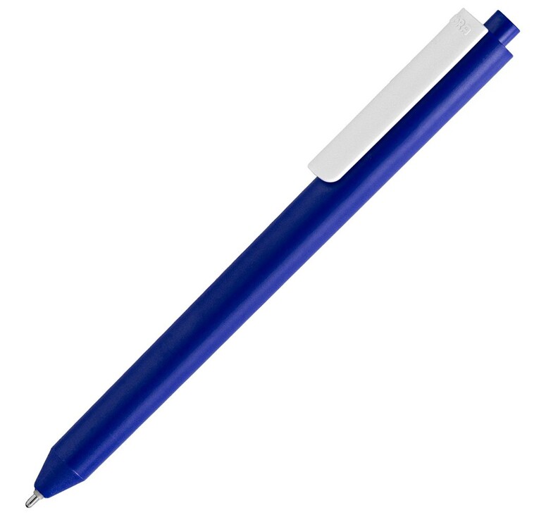 Ручка шариковая Pigra P03 Mat, темно-синяя с белым