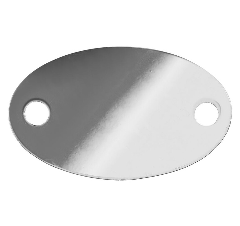 Шильдик металлический Alfa Oval, серебристый (хром)
