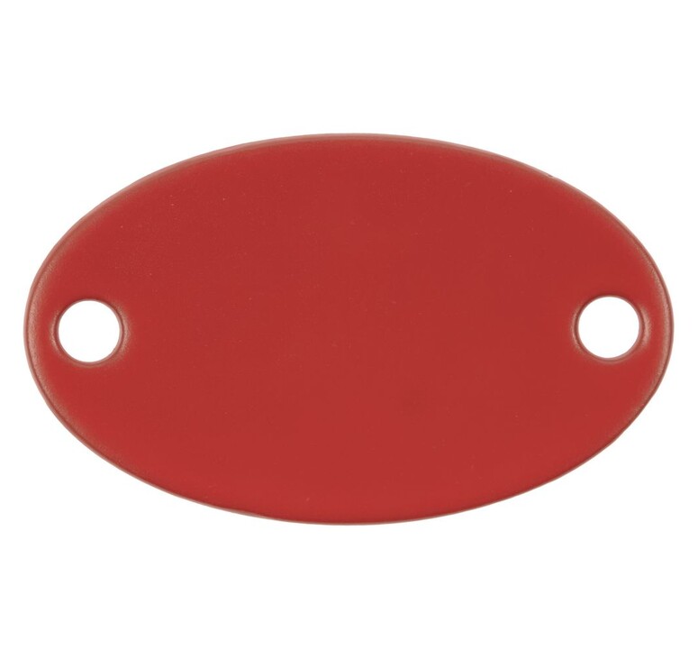 Шильдик металлический Alfa Oval, красный
