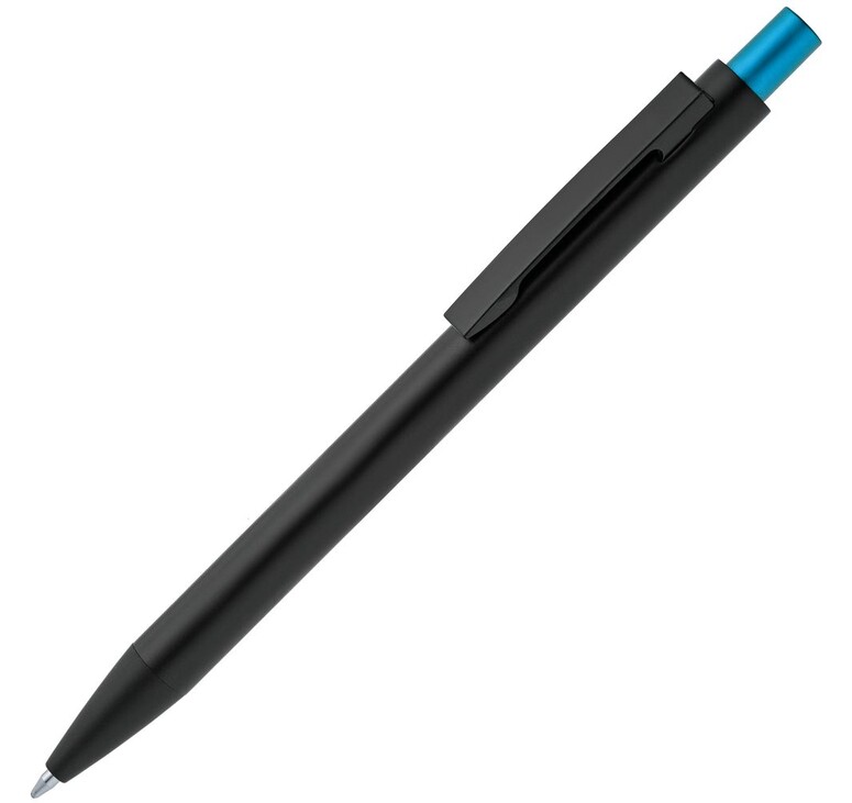 Ручка шариковая Chromatic, черная с голубым