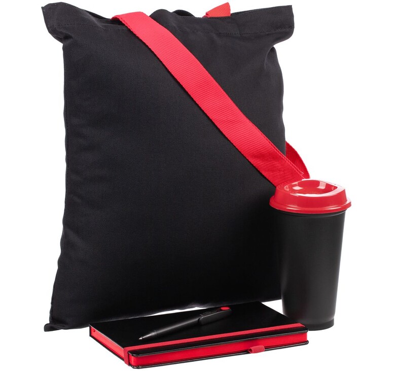 Набор Velours Bag, черный с красным