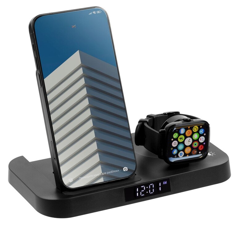 Зарядная станция с часами Clock Nest, черная