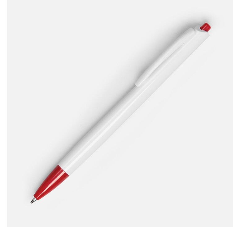 Ручка шариковая Tick, белая с красным