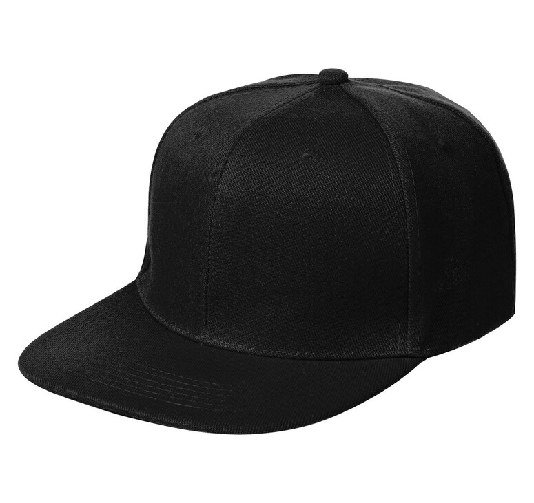 Бейсболка Snapback с прямым козырьком, черная