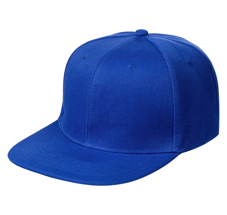 Бейсболка Snapback с прямым козырьком, ярко-синяя