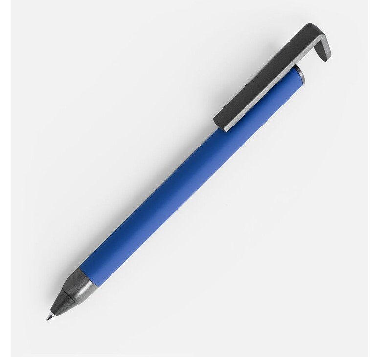 Ручка шариковая Standic Soft Touch с подставкой для телефона, синяя