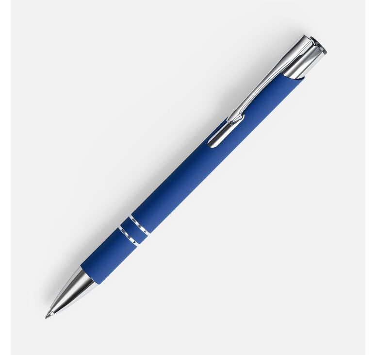 Ручка шариковая Keskus Soft Touch, ярко-синяя