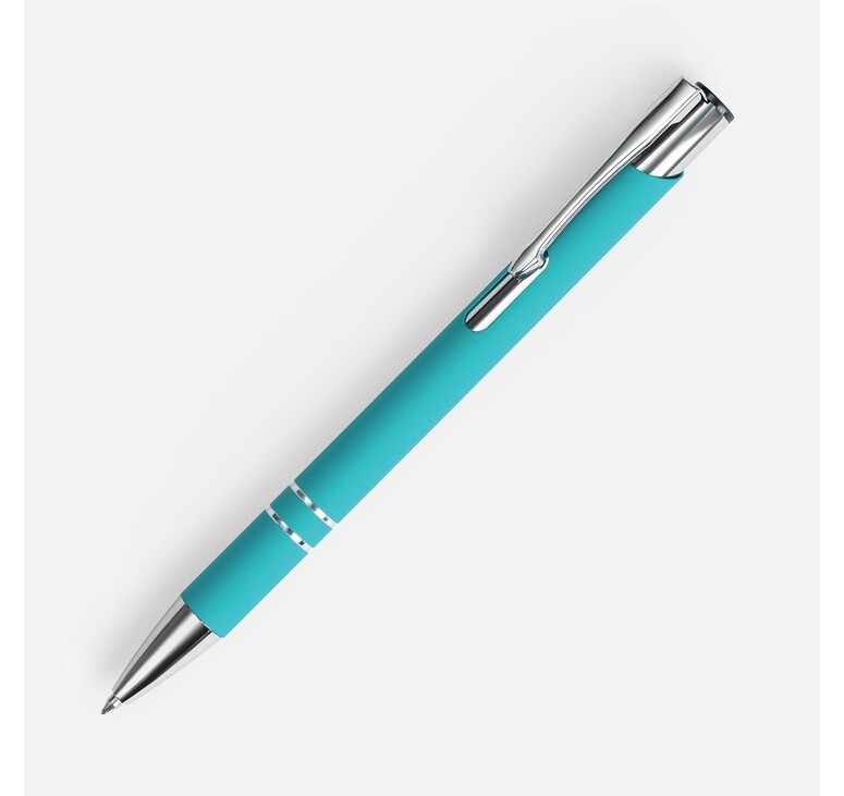 Ручка шариковая Keskus Soft Touch, бирюзовая