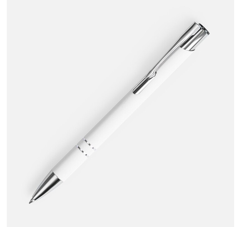 Ручка шариковая Keskus Soft Touch, белая