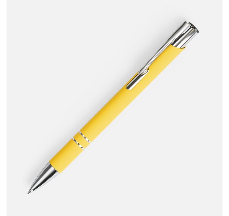 Ручка шариковая Keskus Soft Touch, желтая