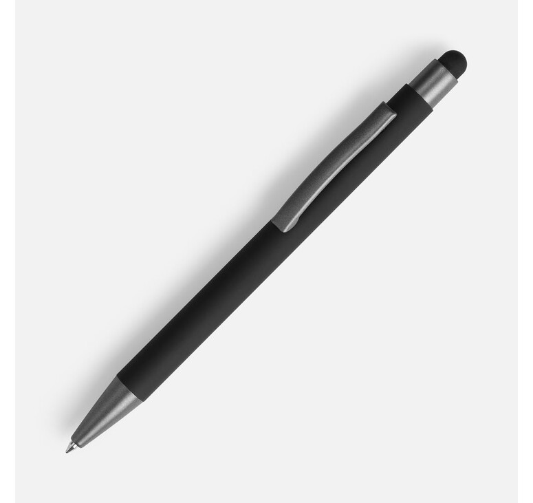 Ручка шариковая Atento Soft Touch со стилусом, черная