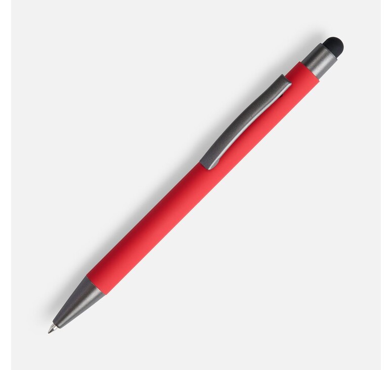 Ручка шариковая Atento Soft Touch со стилусом, красная