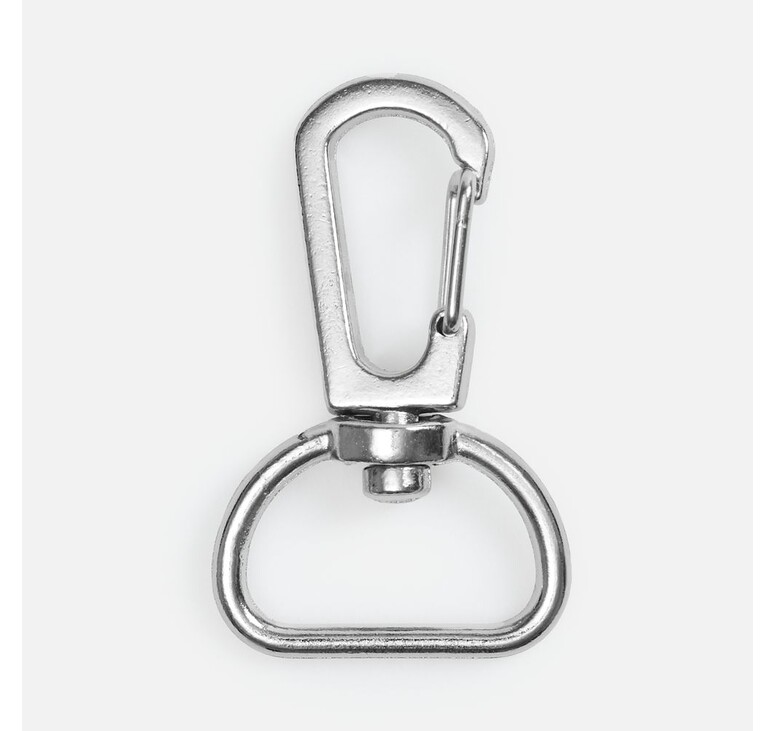 Застежка-карабин Snap hook, M, серебристая (хром)