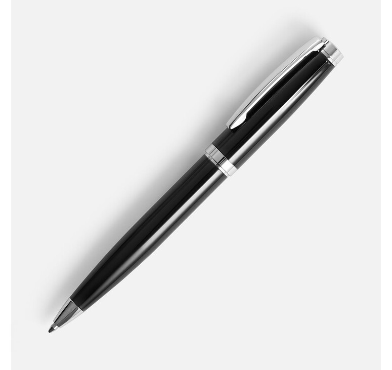 Ручка шариковая Letra Chrome, глянцевая, черная