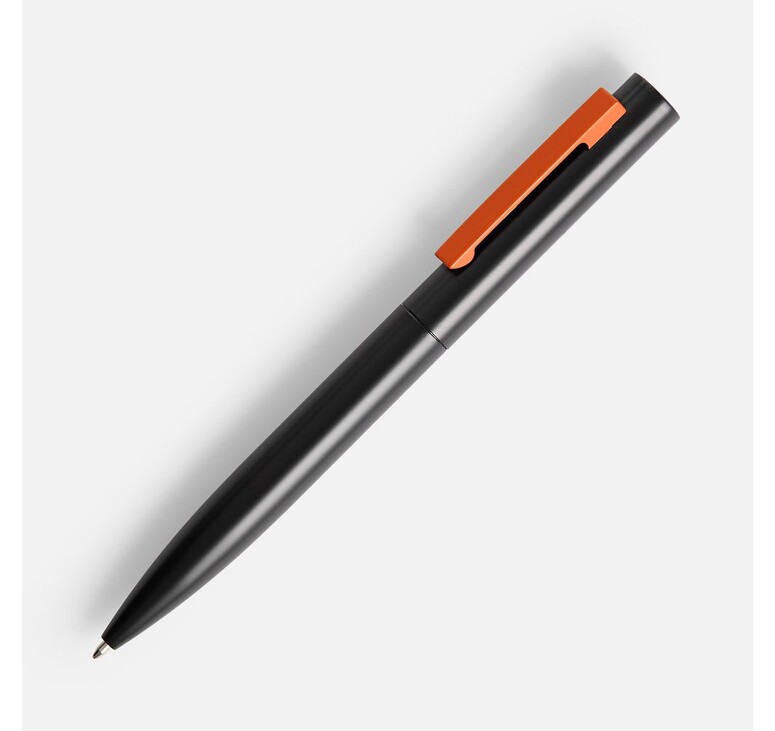 Ручка шариковая Inkolor, черная с оранжевым