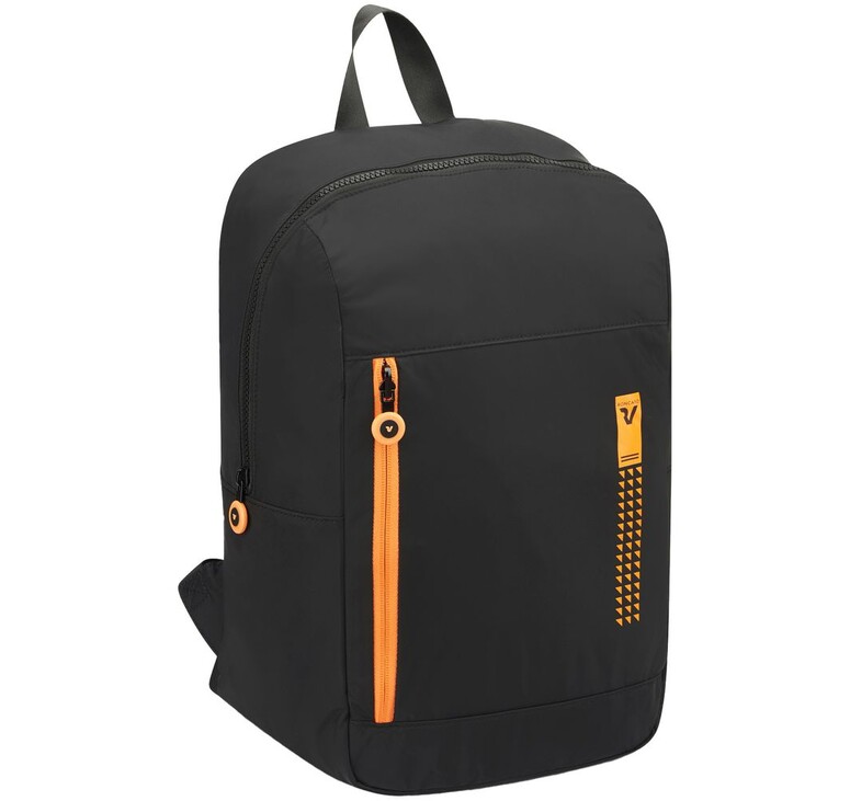 Складной рюкзак Compact Neon, черный с оранжевым