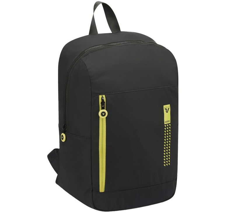 Складной рюкзак Compact Neon, черный с зеленым