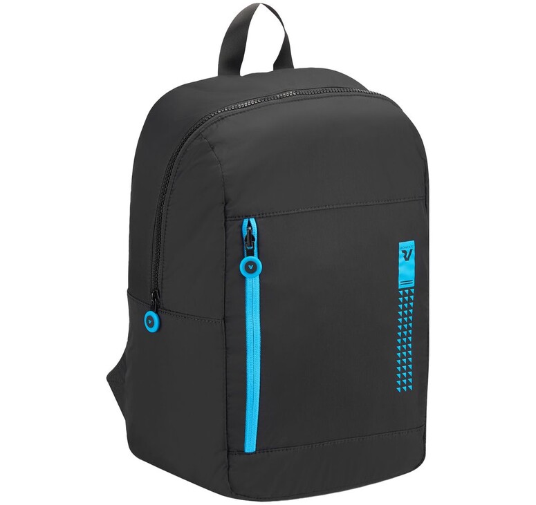 Складной рюкзак Compact Neon, черный с голубым
