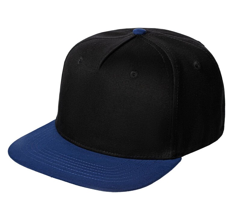 Бейсболка Foreside с прямым козырьком, черная с синим