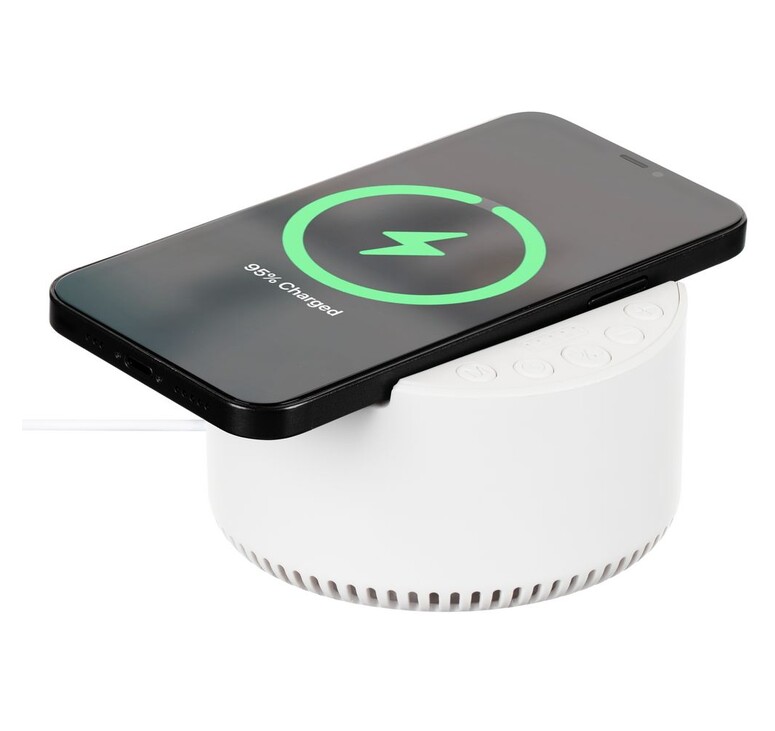 Bluetooth-колонка с беспроводной зарядкой relaxTime, белая