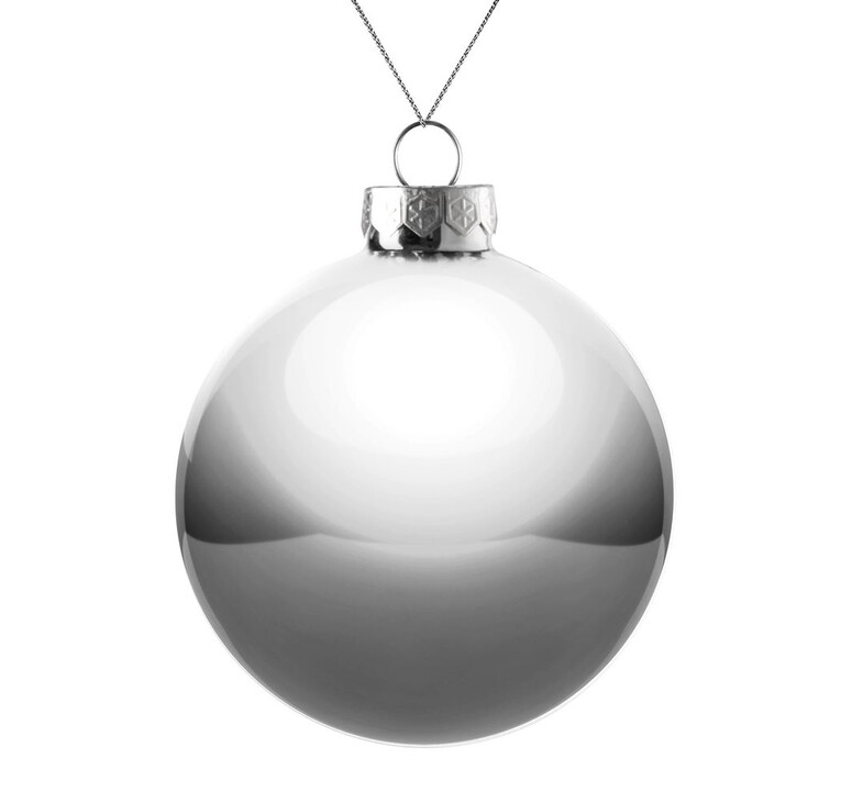 Оформительский шар Finery, 10 см, глянцевый серебристый