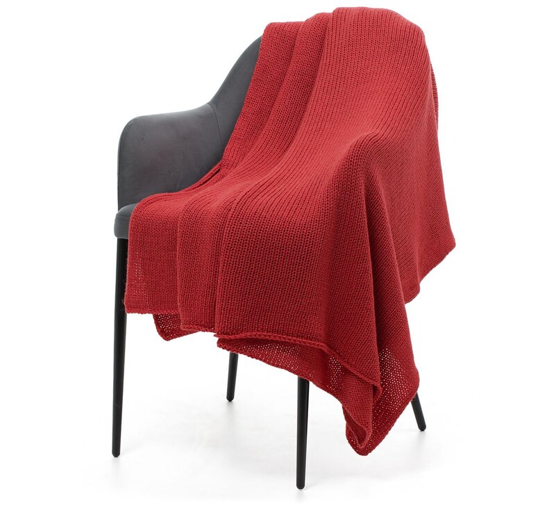 Плед Knitly, красный (коралл)