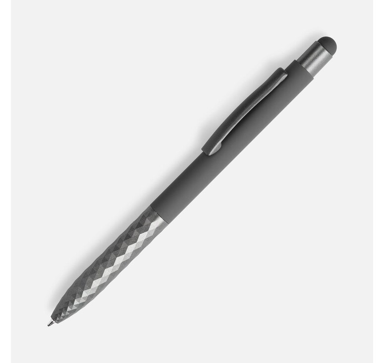 Ручка шариковая Digit Soft Touch со стилусом, серая