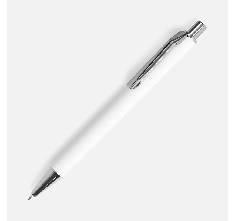 Ручка шариковая Lobby Soft Touch Chrome, белая