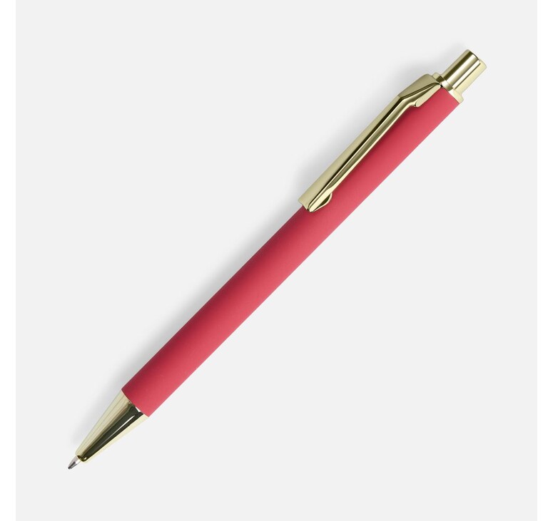 Ручка шариковая Lobby Soft Touch Gold, красная