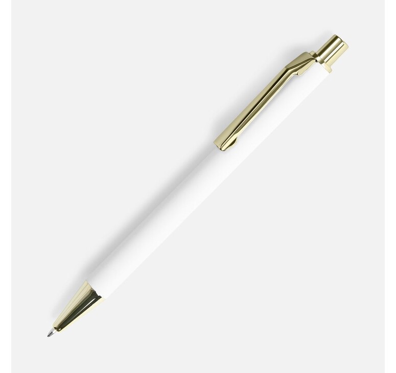 Ручка шариковая Lobby Soft Touch Gold, белая