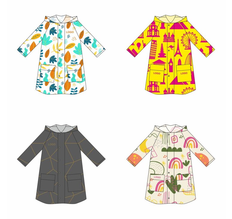 Дождевик классический RainCoat Premium на заказ, разноцветный, M/L