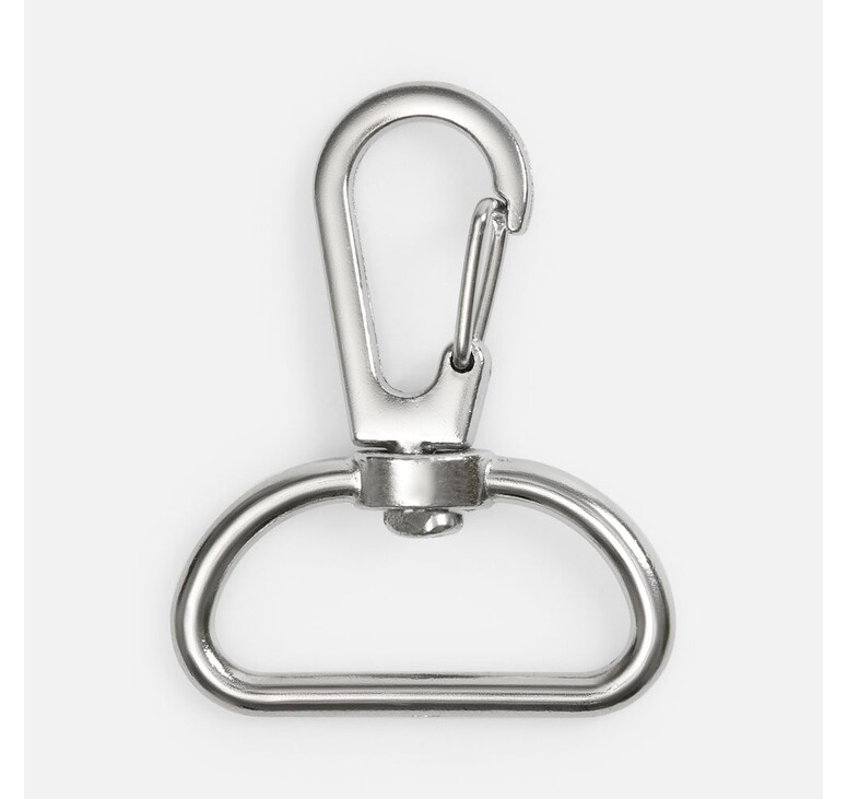 Застежка-карабин Snap Hook, L, серебристая (хром)