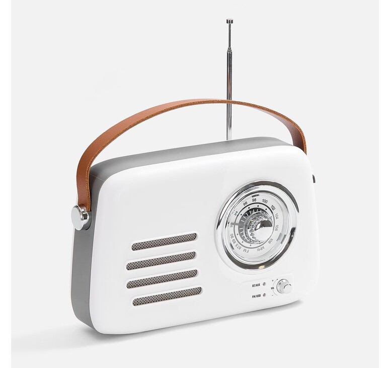 Bluetooth-колонка с радио Retronica, белая