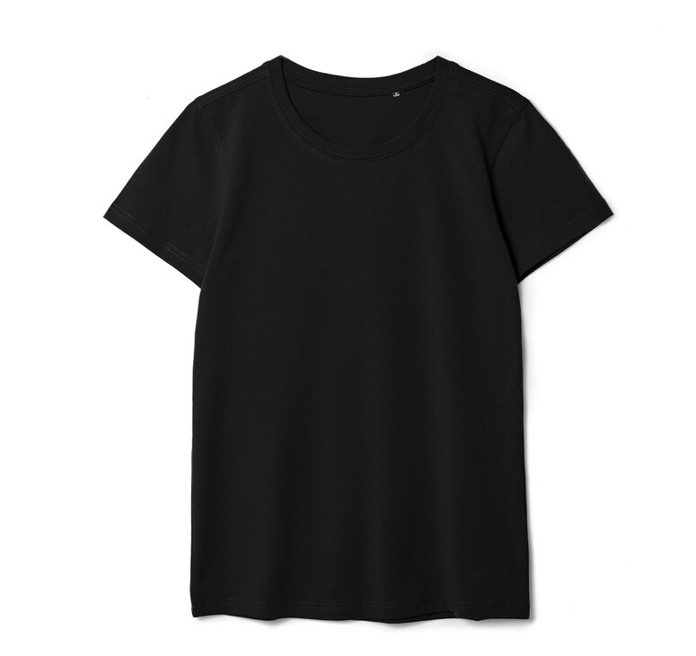 Футболка женская T-bolka Stretch Lady, черная, размер S