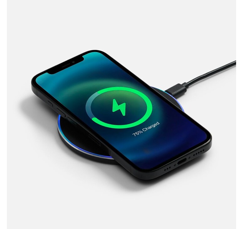 Беспроводное зарядное устройство с подсветкой Lightcore, черное