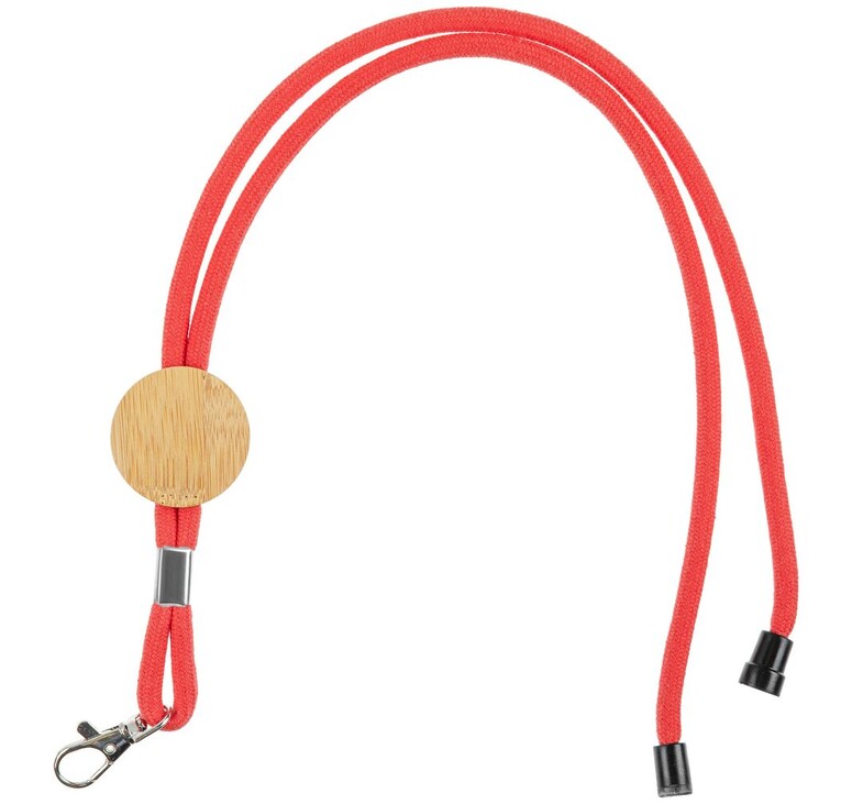 Шнурок для бейджа Tube Wood, красный