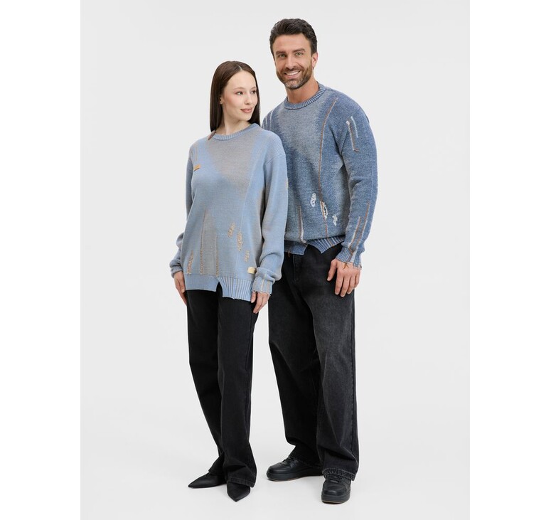 Джемпер Denim свободного силуэта на заказ, полушерсть, размер XS