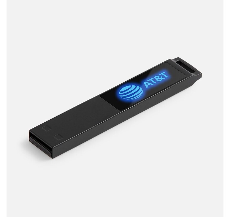 Флешка markBright Black с синей подсветкой, 32 Гб