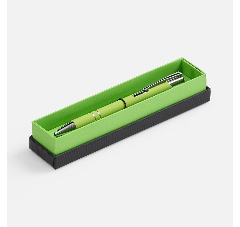 Ручка шариковая Keskus Soft Touch в футляре, зеленое яблоко
