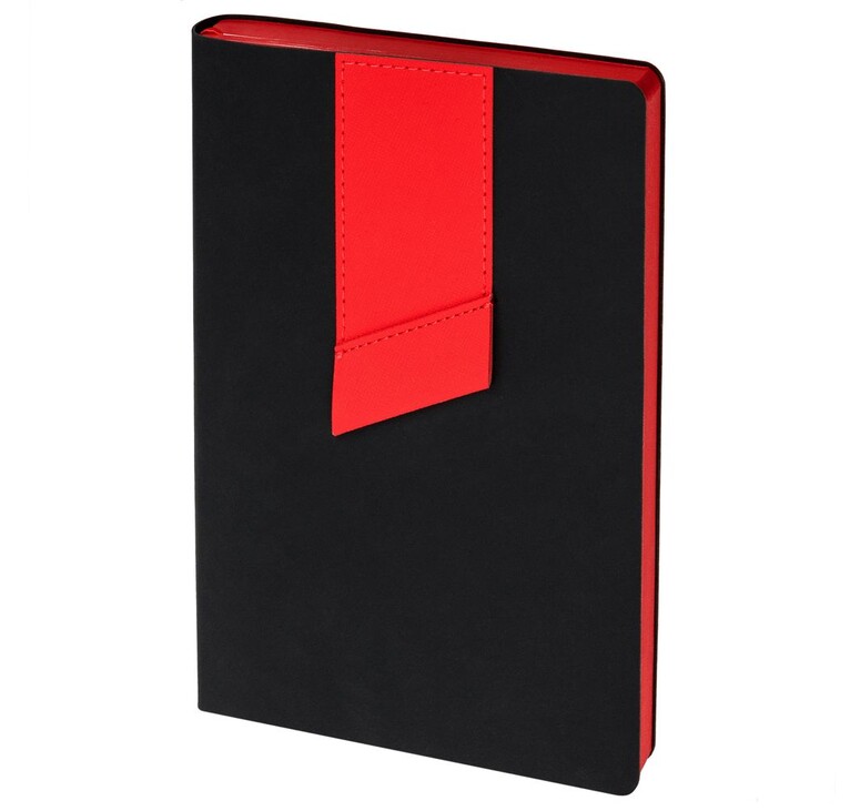 Ежедневник Bookmark, недатированный, черный с красным