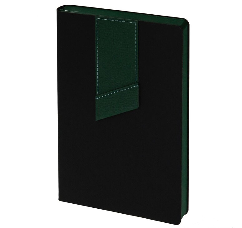 Ежедневник Bookmark, недатированный, черный с зеленым