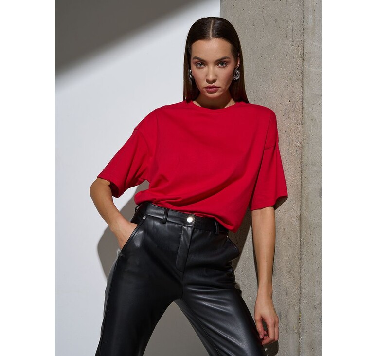 Футболка Oversize Premium, красная, размер S