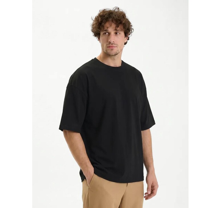 Футболка Oversize Premium 210, черная, размер S