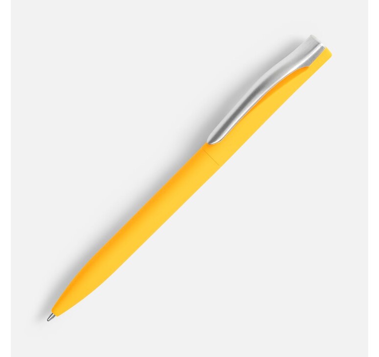 Ручка шариковая Pin Soft Touch, желтая
