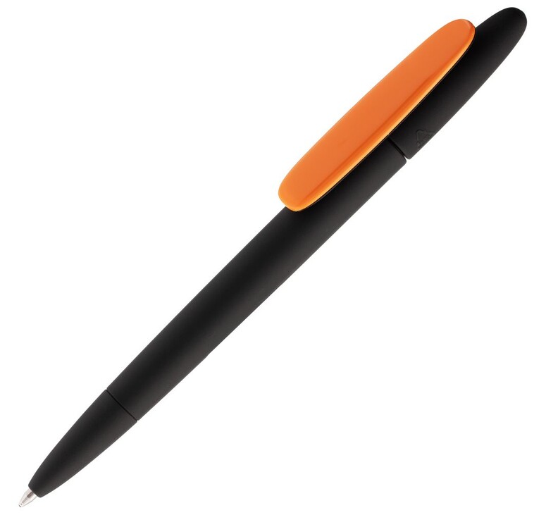 Ручка шариковая Prodir DS5 TRR-P Soft Touch, черная с оранжевым