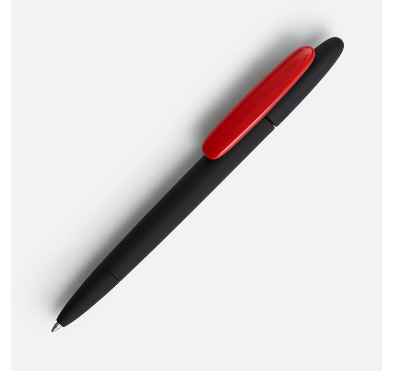 Ручка шариковая Prodir DS5 TRR-P Soft Touch, черная с красным